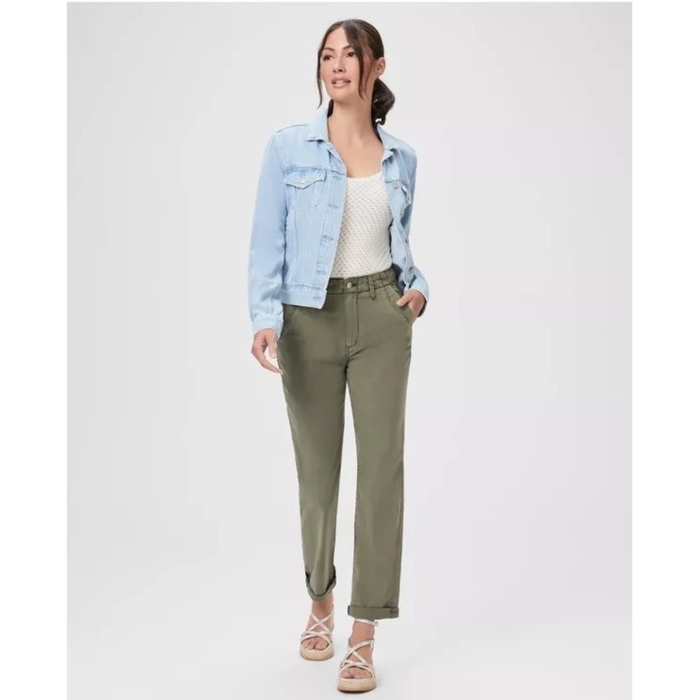 Paige Drew Straight Leg Pant Vintage Ivy Green 27 High‎ Waisted Utility